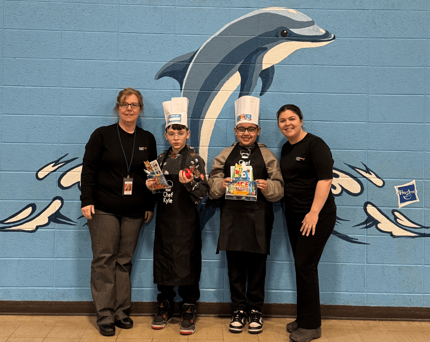 Aramark Student Nutrition’s team at Pawtucket Schools with the Student Chefs of the Month.